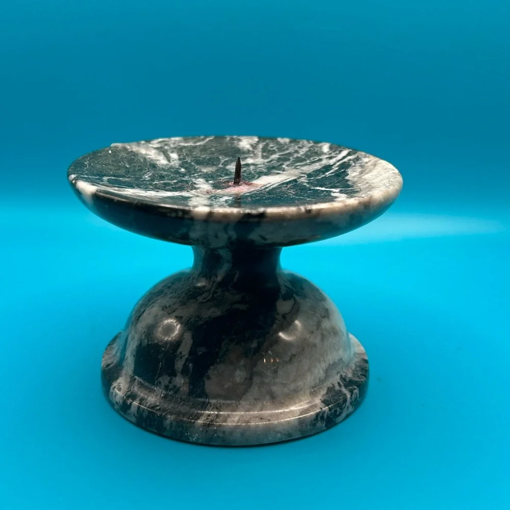 Vintage marble candlestick pillar holder
